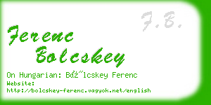 ferenc bolcskey business card